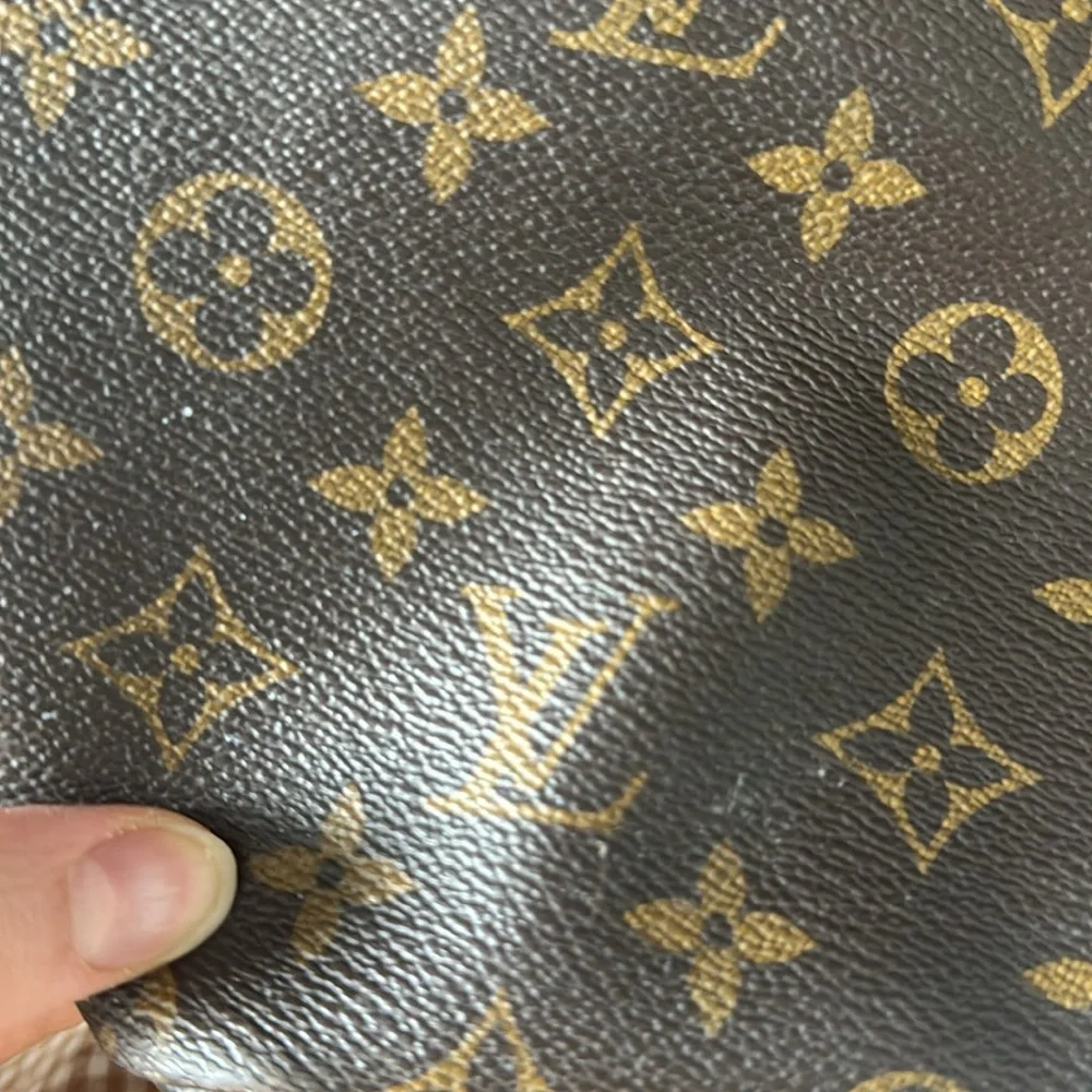 Louis Vuitton Brown Monogram Canvas Tote with Natural Leather Trim